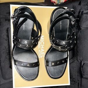 Michael Kors Black Studded Sandals